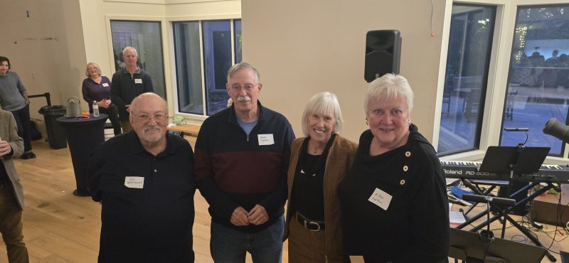 Honorees (l-r) Jim Bertholet, David Haines, Judy Hanson and Eileen Larkin gather for a photo during the 2025 Historic Lewes volunteer appreciation event. SUBMITTED PHOTO